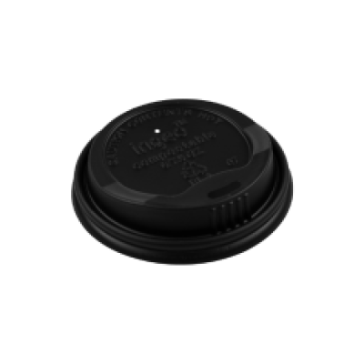 Capace cPLA negre pentru pahare de 220ml 50 buc.
